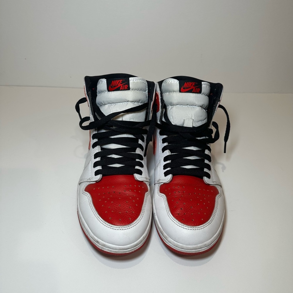 Nike Red and White AIR JORDAN High-Top Sneakers